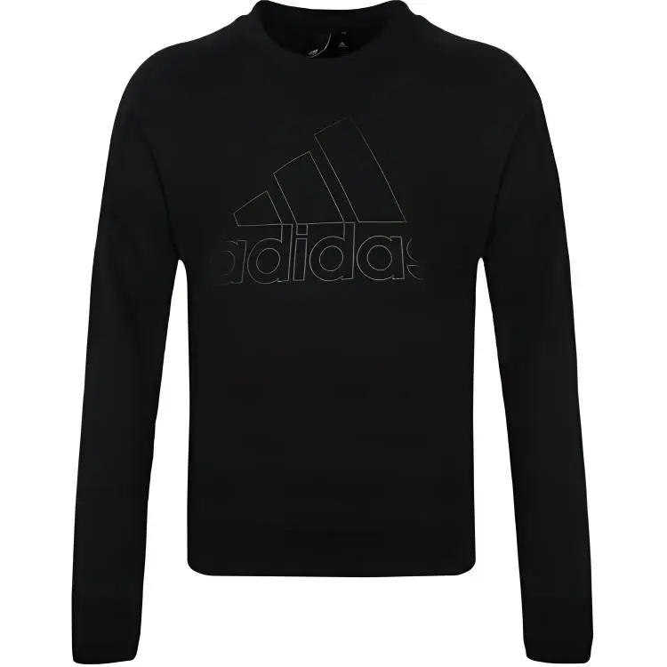Adidas Sweatshirts Men's Black Crew Neck Moderate Regular