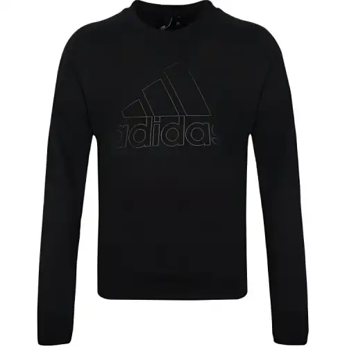 Adidas Sweatshirts Men's Black Crew Neck Moderate Regular