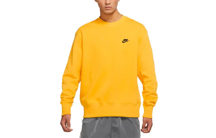 Nike Sweatshirts Men's Yellow Crew Neck Moderate Regular