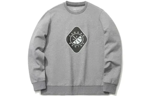 Li Ning Wade Collection Sweatshirts Men's Gray Crew Neck Moderate Regular