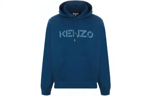 KENZO Sweatshirts Men's Blue Hooded Moderate Regular