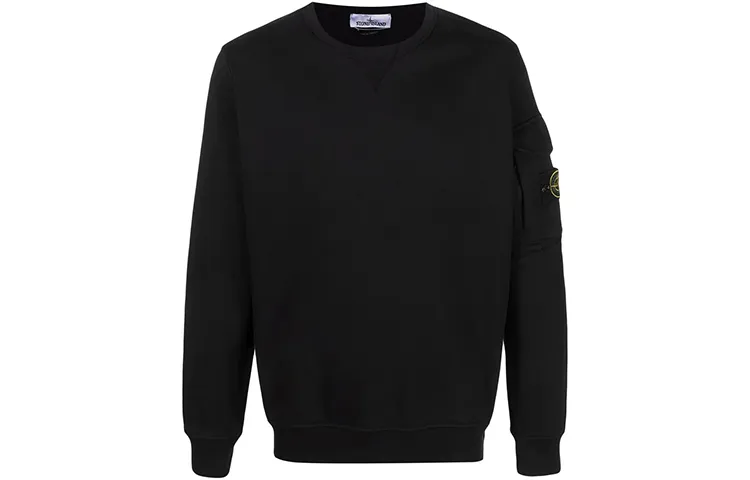 STONE ISLAND Garment Dyed Cotton Fleece Crewneck