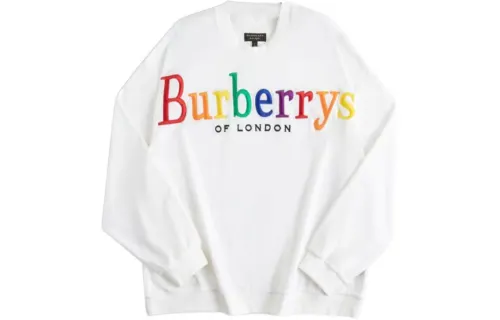 Burberry Sweatshirts Men's White Crew Neck Moderate Regular
