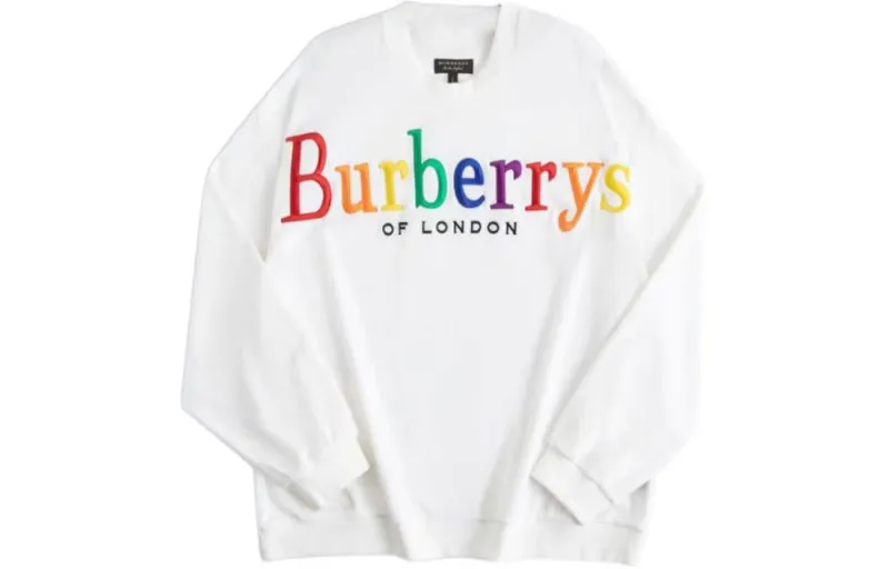 Burberry Sweatshirts Men's White Crew Neck Moderate Regular
