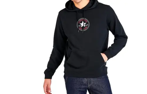 Converse Sweatshirts Men's Black Hooded Moderate Regular