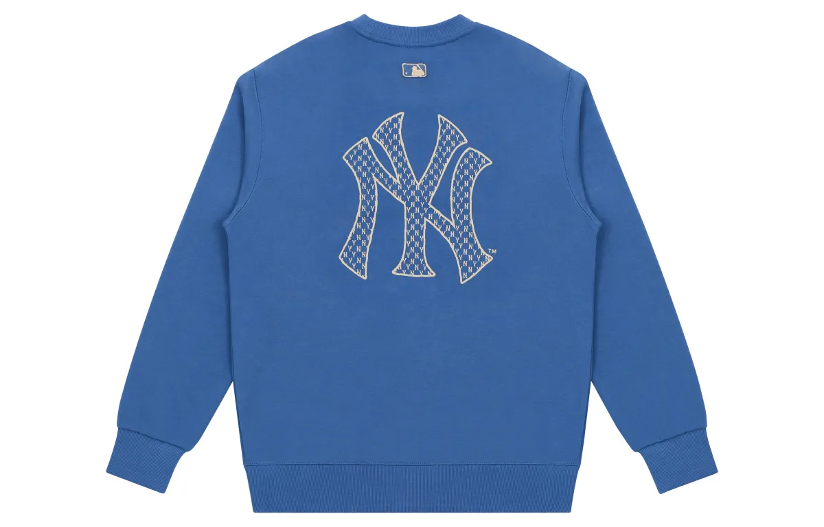 MLB Monogram Sweatshirts Unisex Blue Crew Neck Moderate