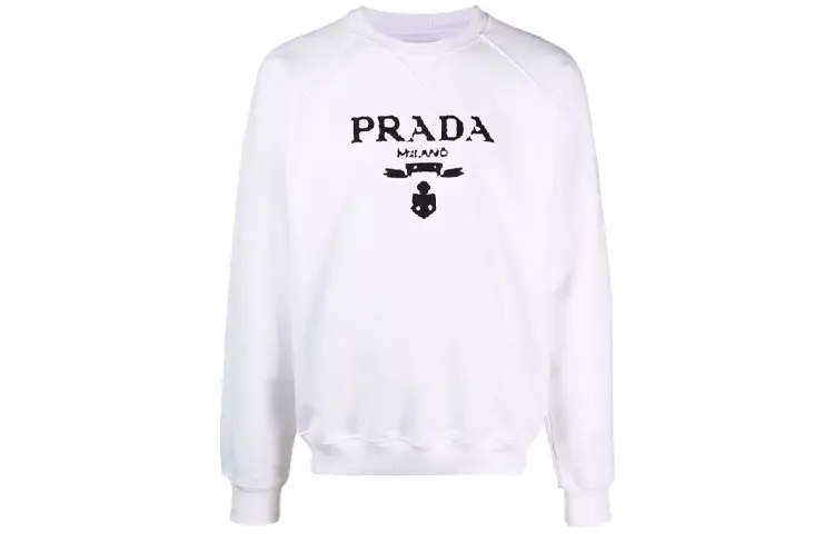 PRADA Sweatshirts Unisex White Crew Neck Moderate Regular