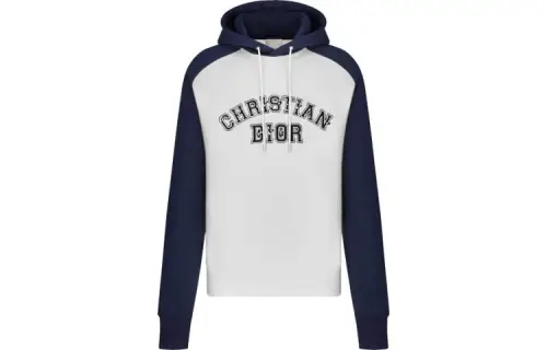 DIOR Sweatshirts Unisex White Hooded Moderate Regular