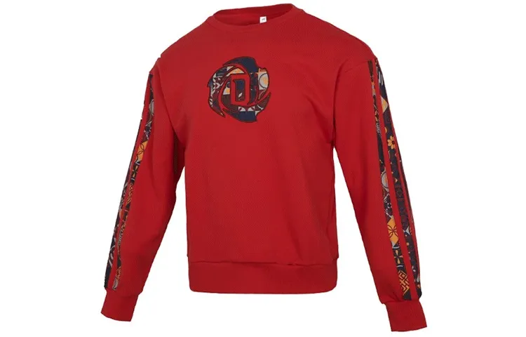 Adidas Sweatshirts Men's Red Crew Neck Moderate Regular