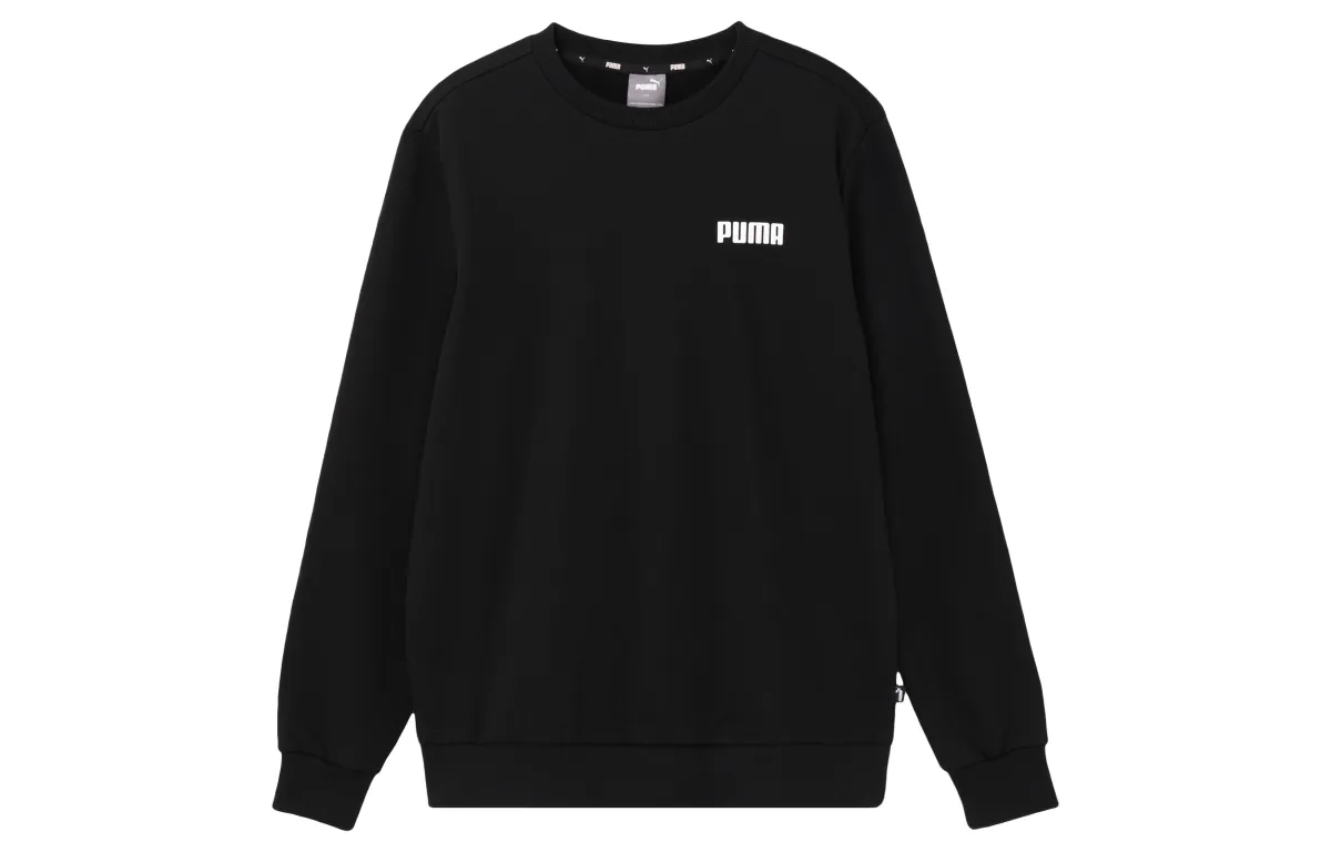 PUMA Sweatshirts Men's Black Crew Neck Moderate Straight Fit