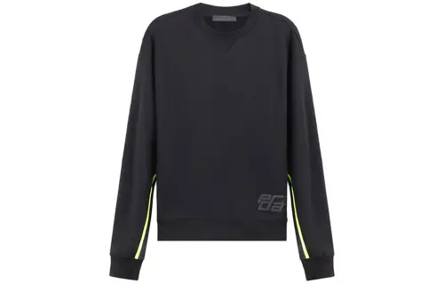 PRADA Sweatshirts Men's Black Crew Neck Moderate Regular