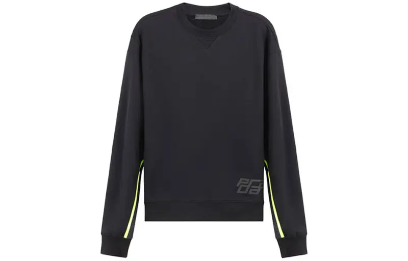 PRADA Sweatshirts Men's Black Crew Neck Moderate Regular