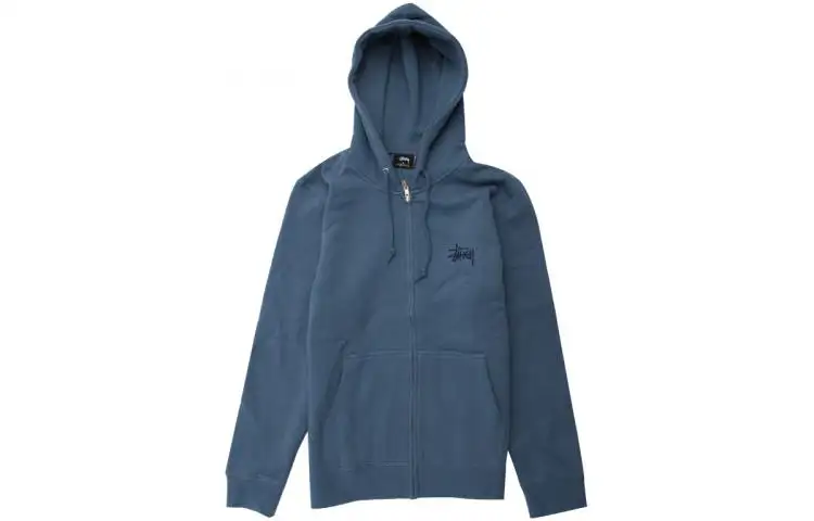 Stussy Sweatshirts Unisex Dark Blue Hooded Moderate Cardigan