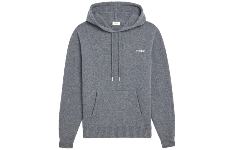 CELINE Sweatshirts Men's Gray Hooded Moderate Regular