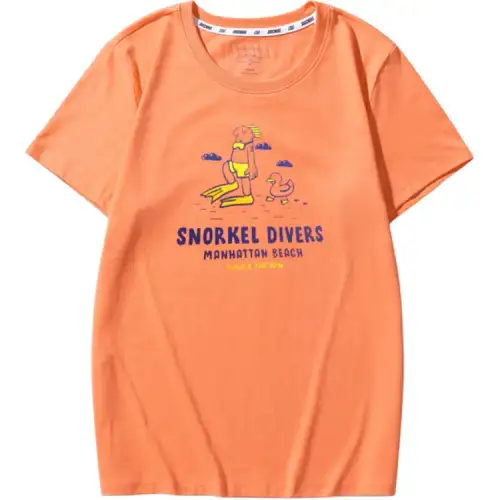 Skechers Colorful T Shirt Unisex Coral Golden Orange