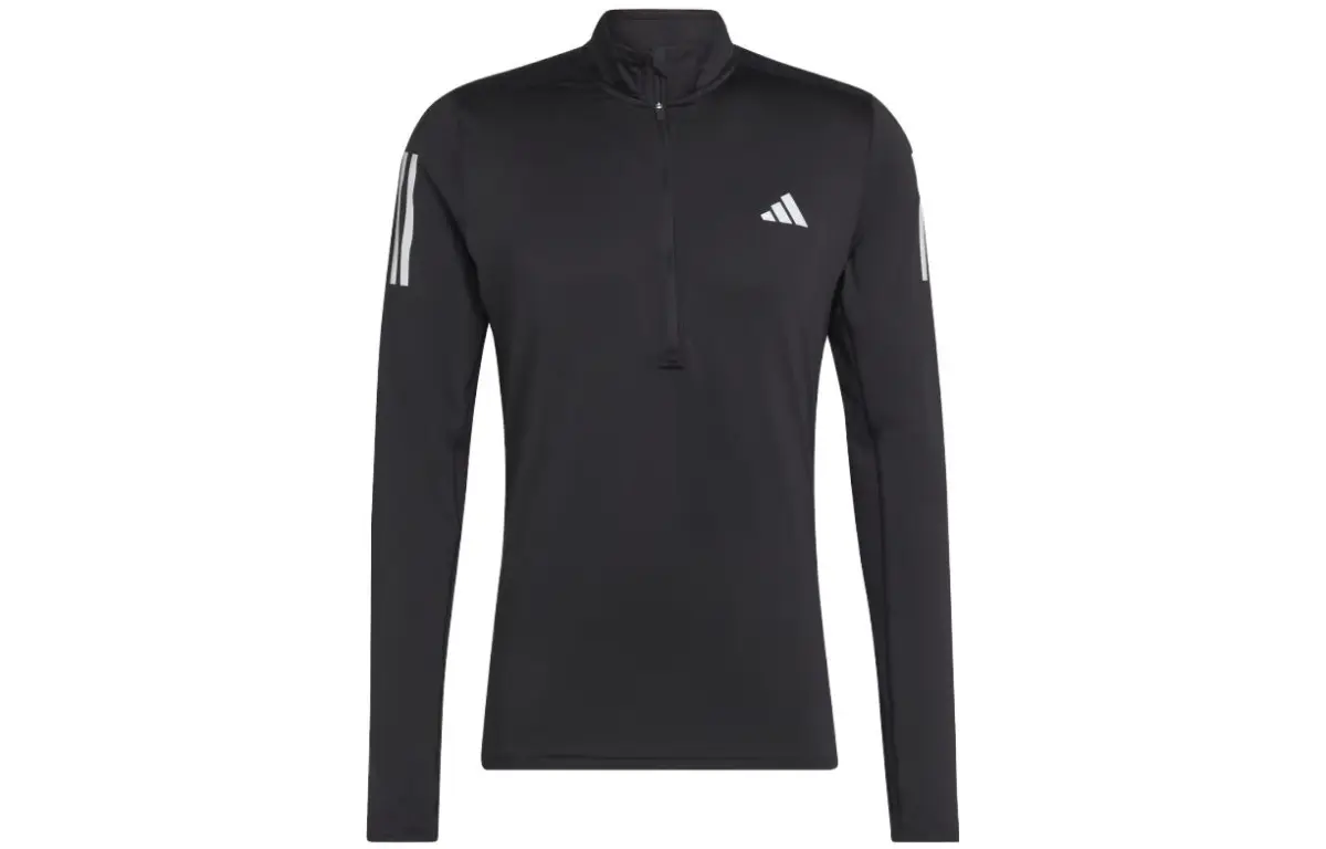 Adidas Sweatshirts Men's Black Stand Collar Moderate Regular