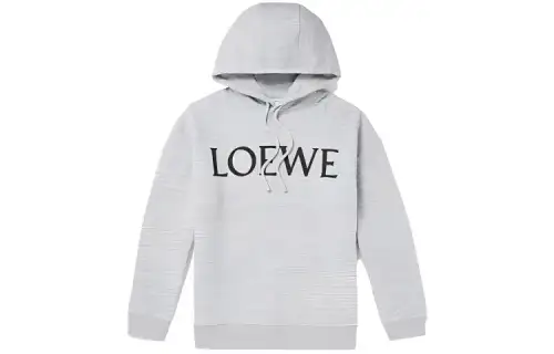 LOEWE Sweatshirts Men's Light Gray Hooded Moderate Regular