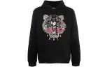 KENZO Classic Tiger Head Sweatshirts Men's Black Hooded Moderate Heavyweight