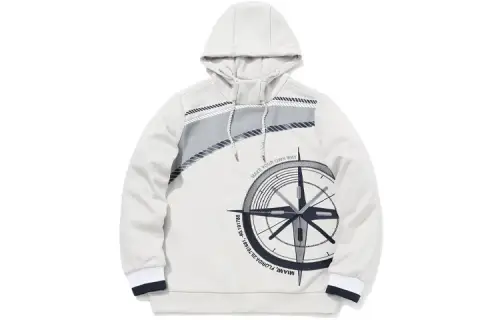 Li Ning Sweatshirts Men's White Hooded Non Detachable Moderate Regular