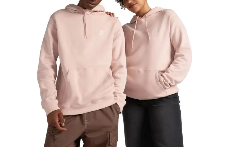 Converse Star Chevron Solid Color Sweatshirt Unisex Pink