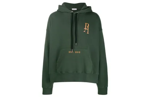 PALM ANGELS Sweatshirts Men's Green Hooded Moderate Regular
