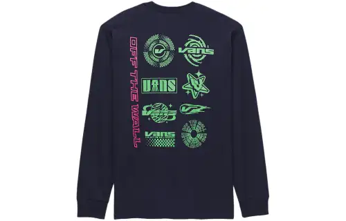Vans T Shirts Men's Marine Blue Crew Neck Moderate Straight Fit