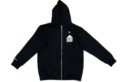 Chrome Hearts x DSM Letter Zippers Fleece Lined Hood Sweatshirt Men's Black
