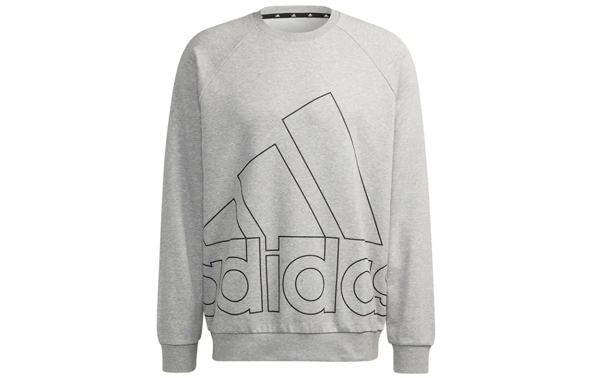 Adidas Sweatshirts Men's Light Gray Crew Neck Moderate Regular