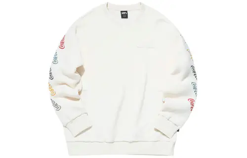 ANTA X Coca Cola Life Collection Sweatshirts Unisex Beige Yellow Crew Neck Thickened Regular