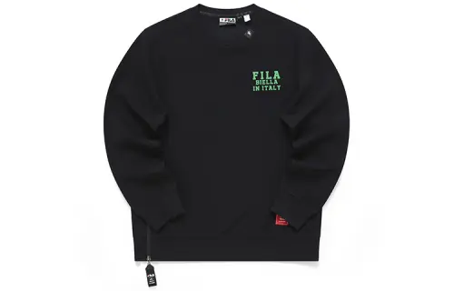 FILA X MIHARA YASUHIRO MIHARA YASUHIRO Collaboration Collection Sweatshirts Men's Jet Black Crew Neck Moderate Regular