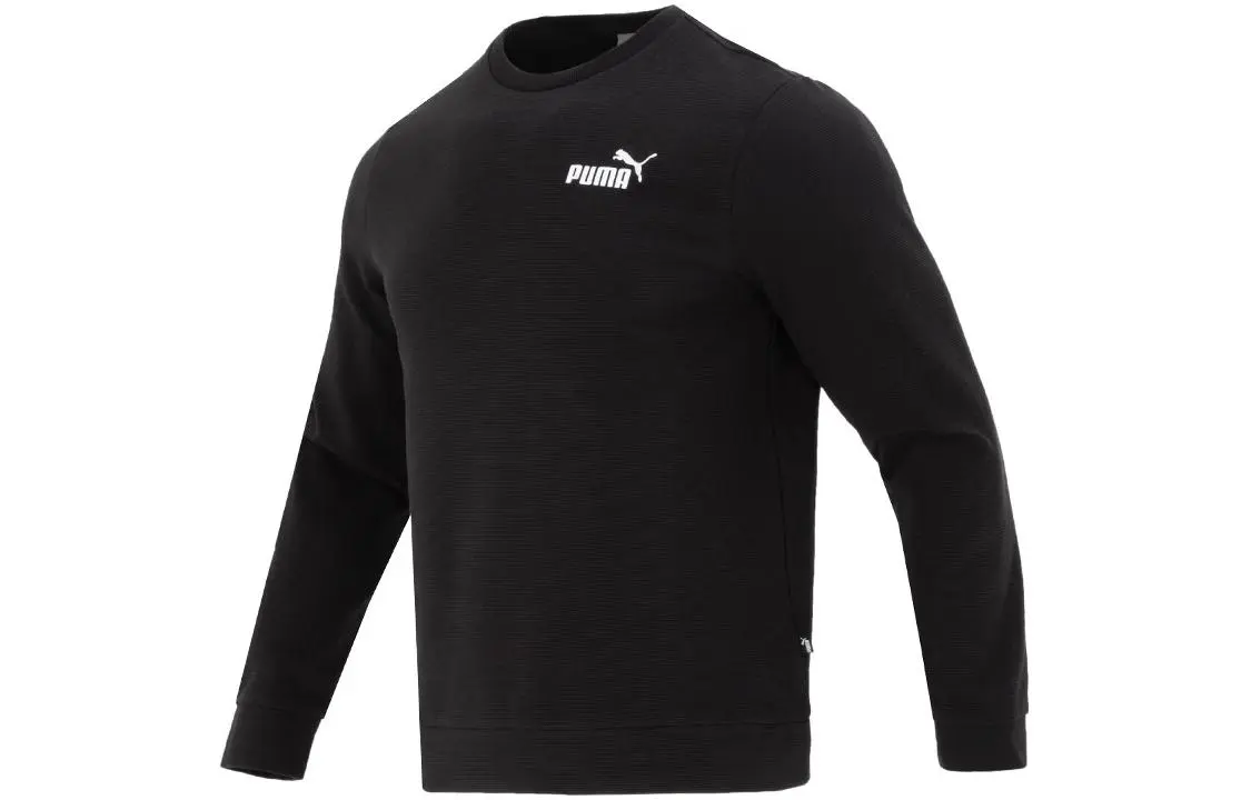 PUMA Sweatshirts Men's Black Crew Neck Moderate Regular