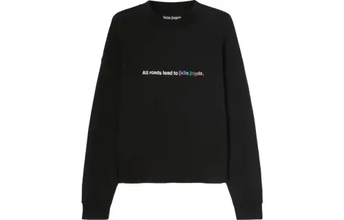 Palm Angels All Roads slogan-print cotton sweatshirt