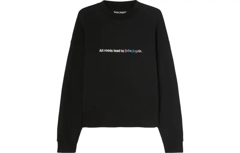 Palm Angels All Roads slogan-print cotton sweatshirt