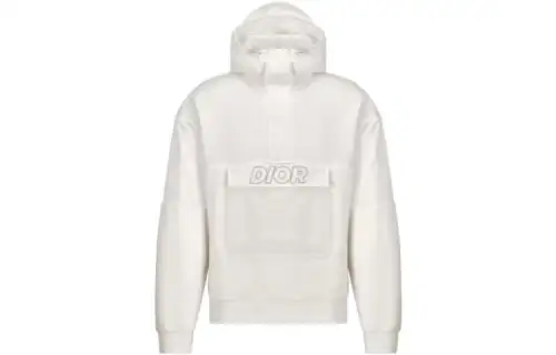 DIOR Sweatshirts Men's White Hooded Moderate Regular