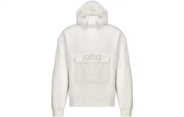 DIOR Sweatshirts Men's White Hooded Moderate Regular