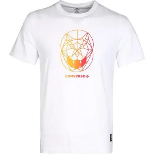Converse T Shirts Men's White Crew Neck Moderate Straight Fit
