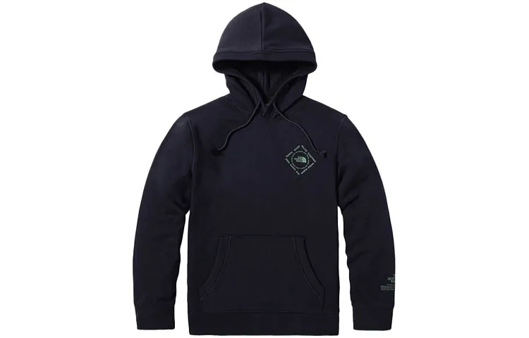 THE NORTH FACE Outdoor Sports Thickened And Fleece Lined Thermal Print Pullover Sweatshirt Men's Blue
