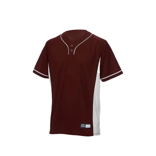 ASICS T Shirts Men's Red White V Neck Moderate