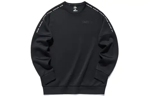 ANTA Sweatshirts Men's Black Crew Neck Moderate Regular