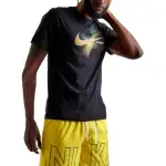 Nike T Shirts Men's Black Crew Neck Moderate Straight Fit