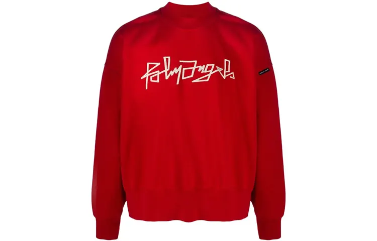 PALM ANGELS Sweatshirts Men's Red Crew Neck Moderate Regular