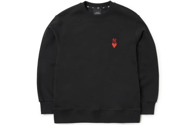 MLB Sweatshirts Unisex Black Crew Neck Moderate