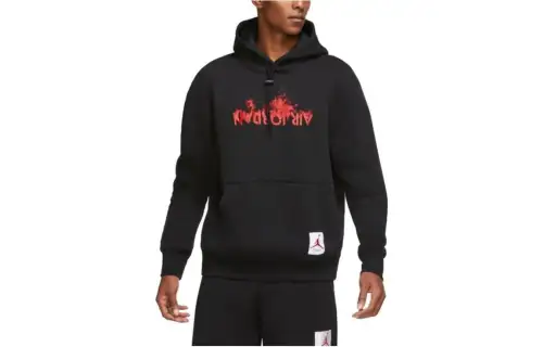 Jordan Sweatshirts Men's Black Hooded Moderate