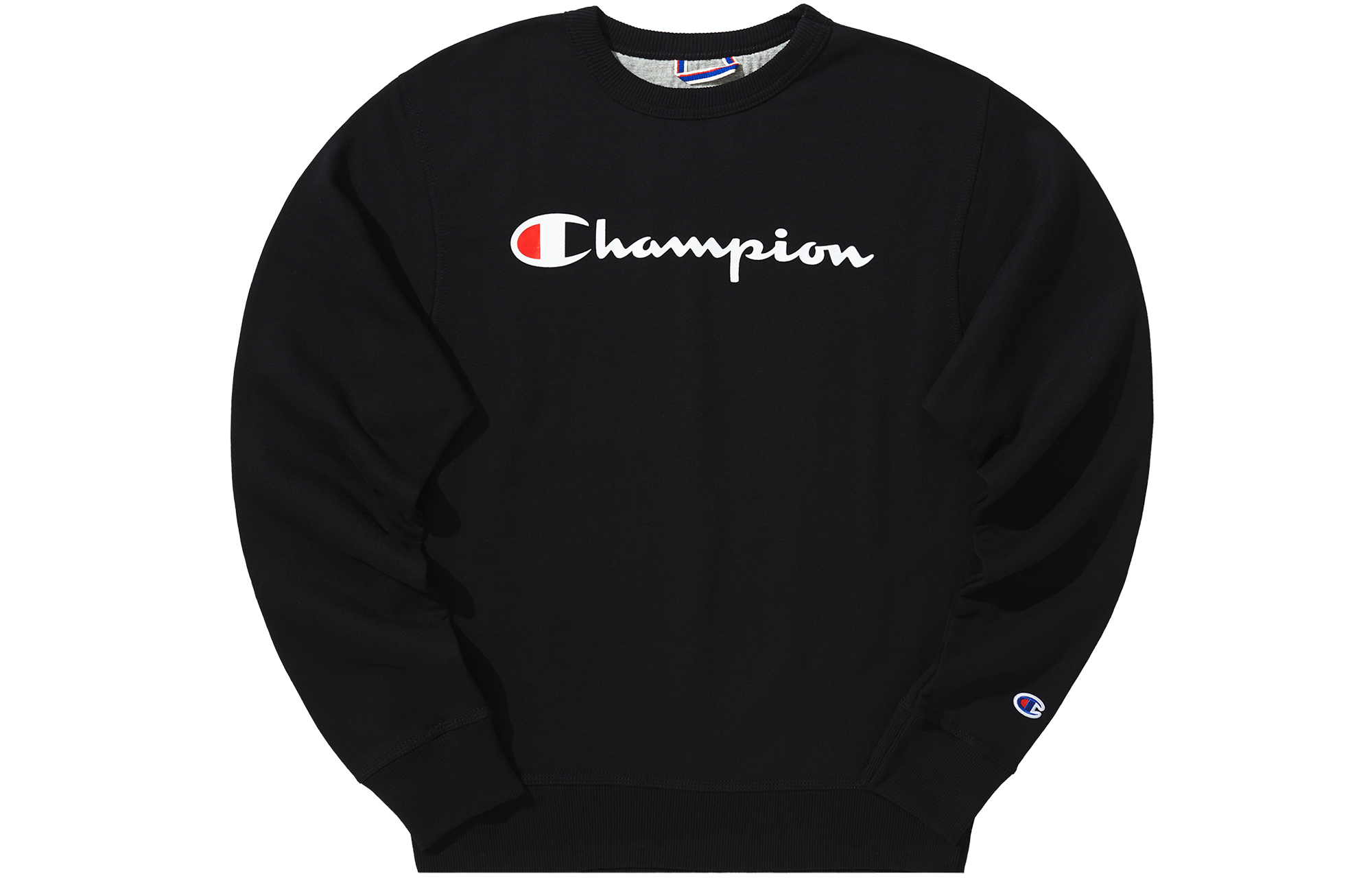Champion Men's Athletics Collection, Handwritten Print Pullover Logo Crew Neck Minimalist Style Athleisure Fleece Lined
