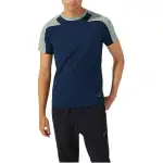 ASICS T Shirts Men's Dark Blue Crew Neck Moderate Straight Fit