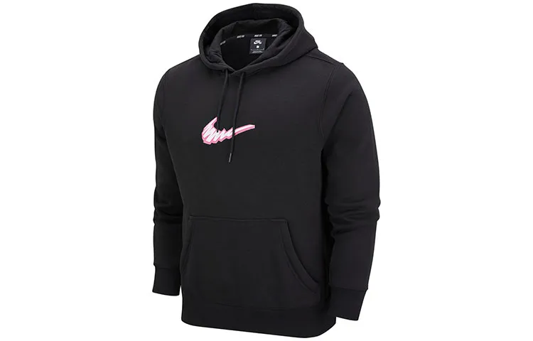 Nike Sweatshirts Men's Black Hooded Thickened Regular