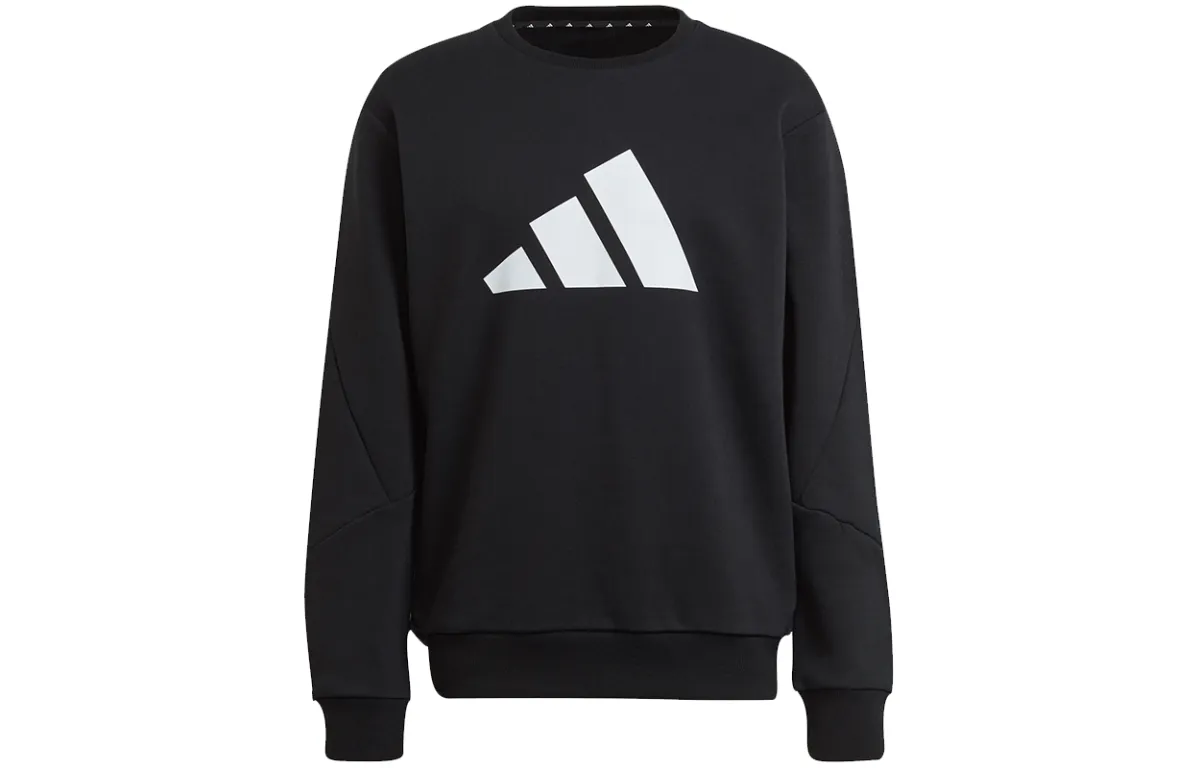 Adidas Sweatshirts Men's Black Crew Neck Moderate Straight Fit