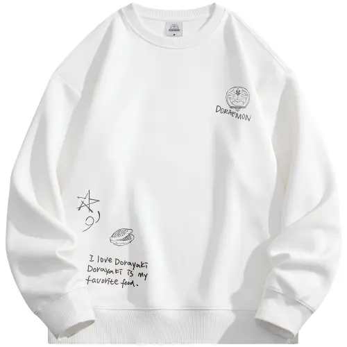 Doraemon Cartoon sweatshirt with a round collar for men and women, with your logo imprint