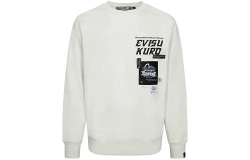 EVISU Sweatshirts Men's White Crew Neck Moderate Regular