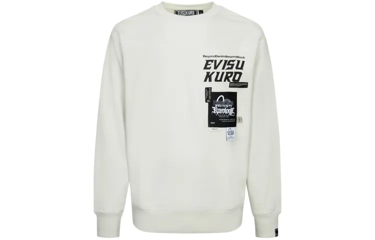 EVISU Sweatshirts Men's White Crew Neck Moderate Regular